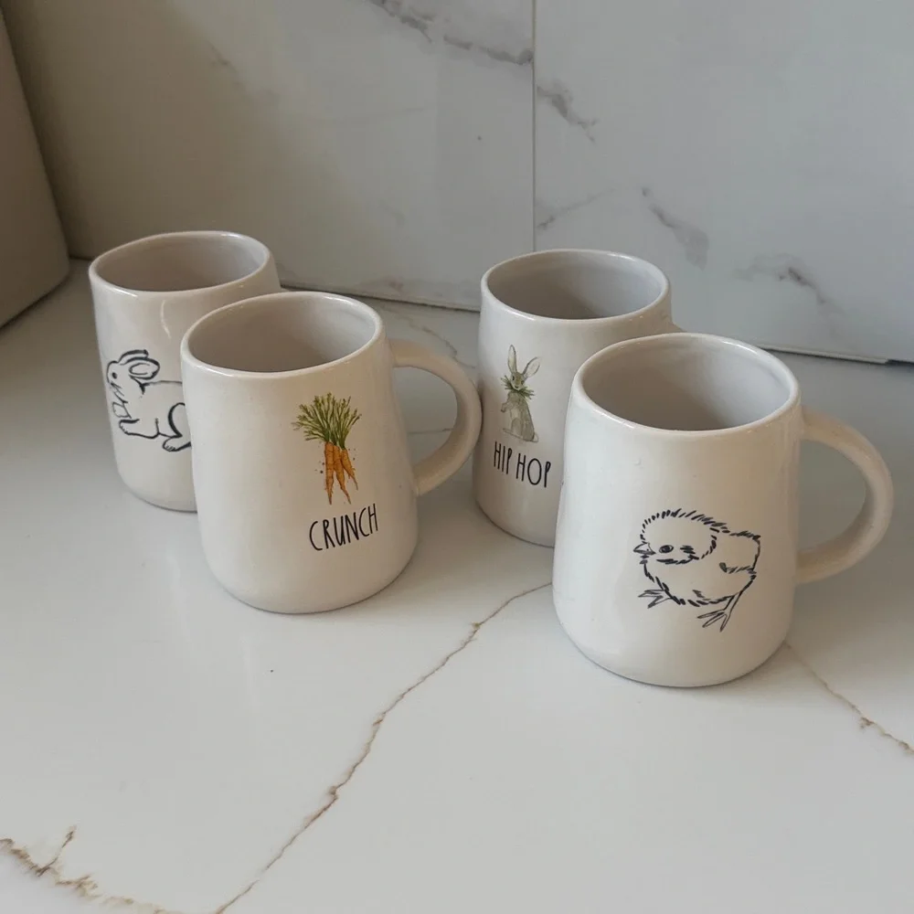 Rae Dunn Mugs Artisan Collection Bundle Easter Rabbit Collection - Picture 1 of 10